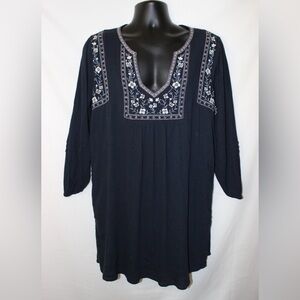Abercrombie & Fitch Black Embroidered Mini Dress